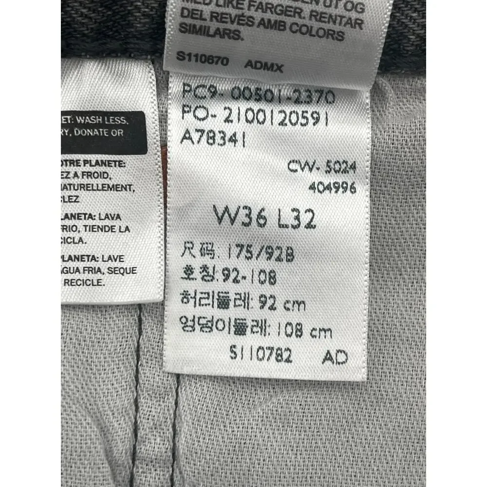 Levis 501 Original Fit Mens 36x31 Grey Straight Leg Button Fly Jeans 00501-2370